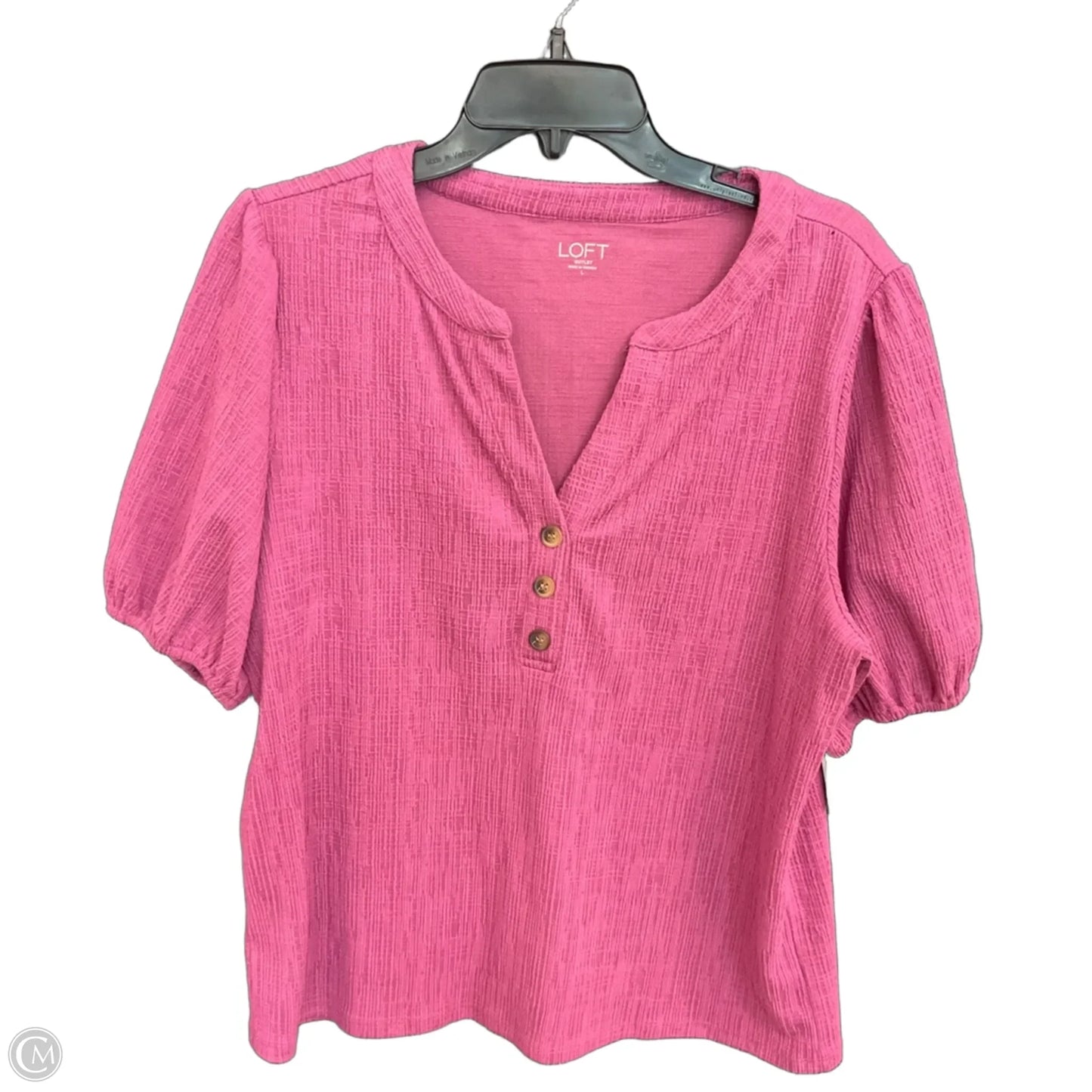 Top Short Sleeve By Loft In Purple, Size: L