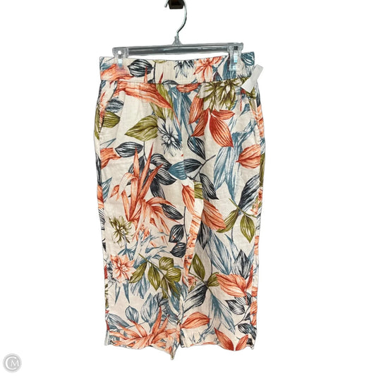 Pants Linen By C And C In Tropical Print, Size: 8