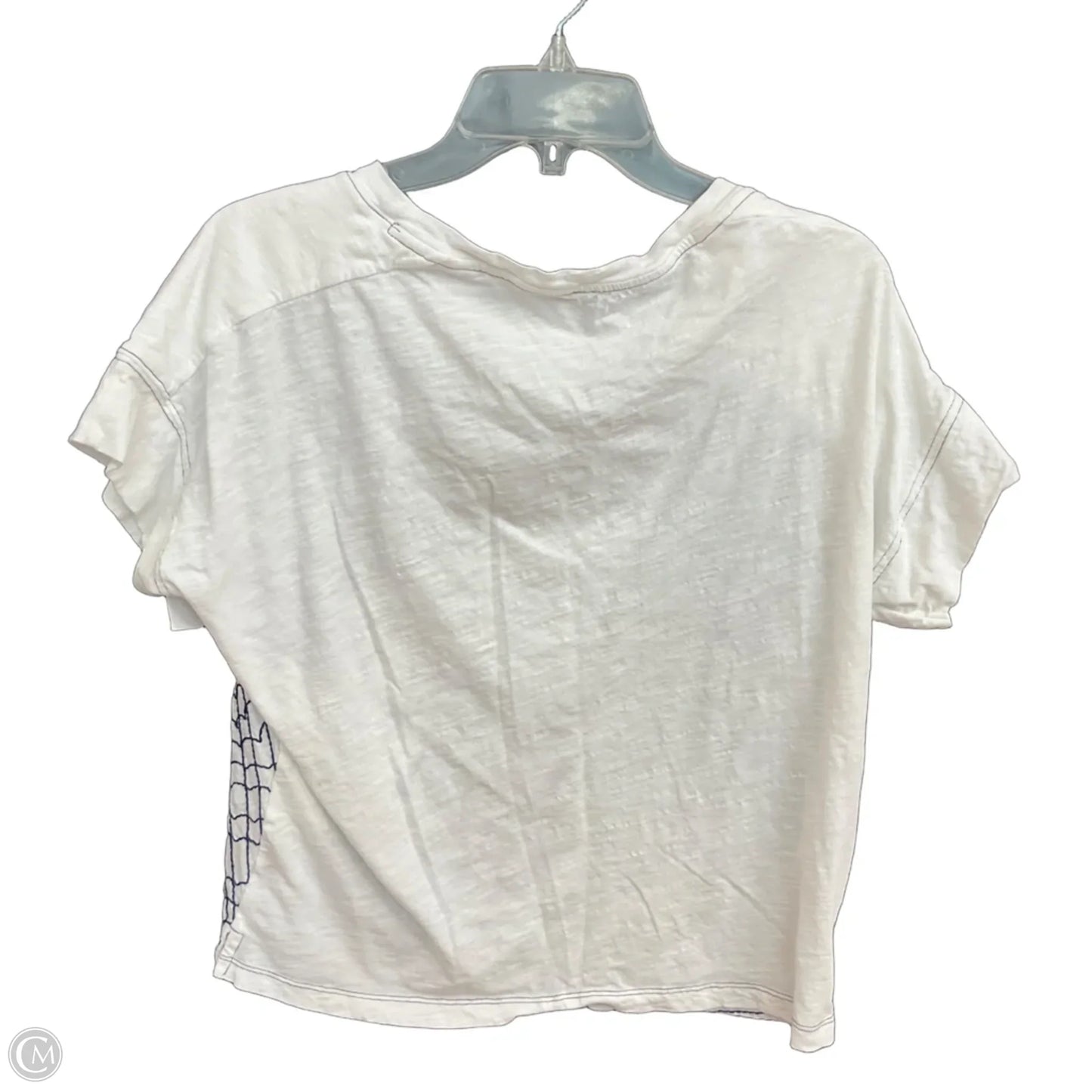 Top Short Sleeve By Anthropologie In White, Size: M