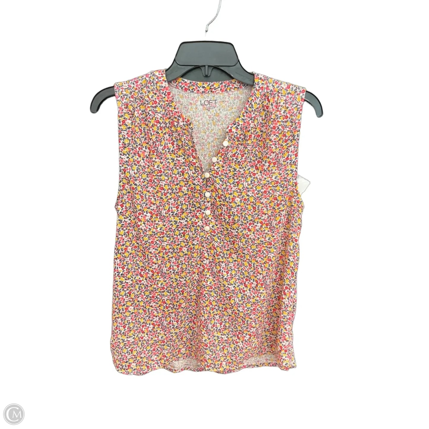 Top Sleeveless By Loft In Floral Print, Size: Xs