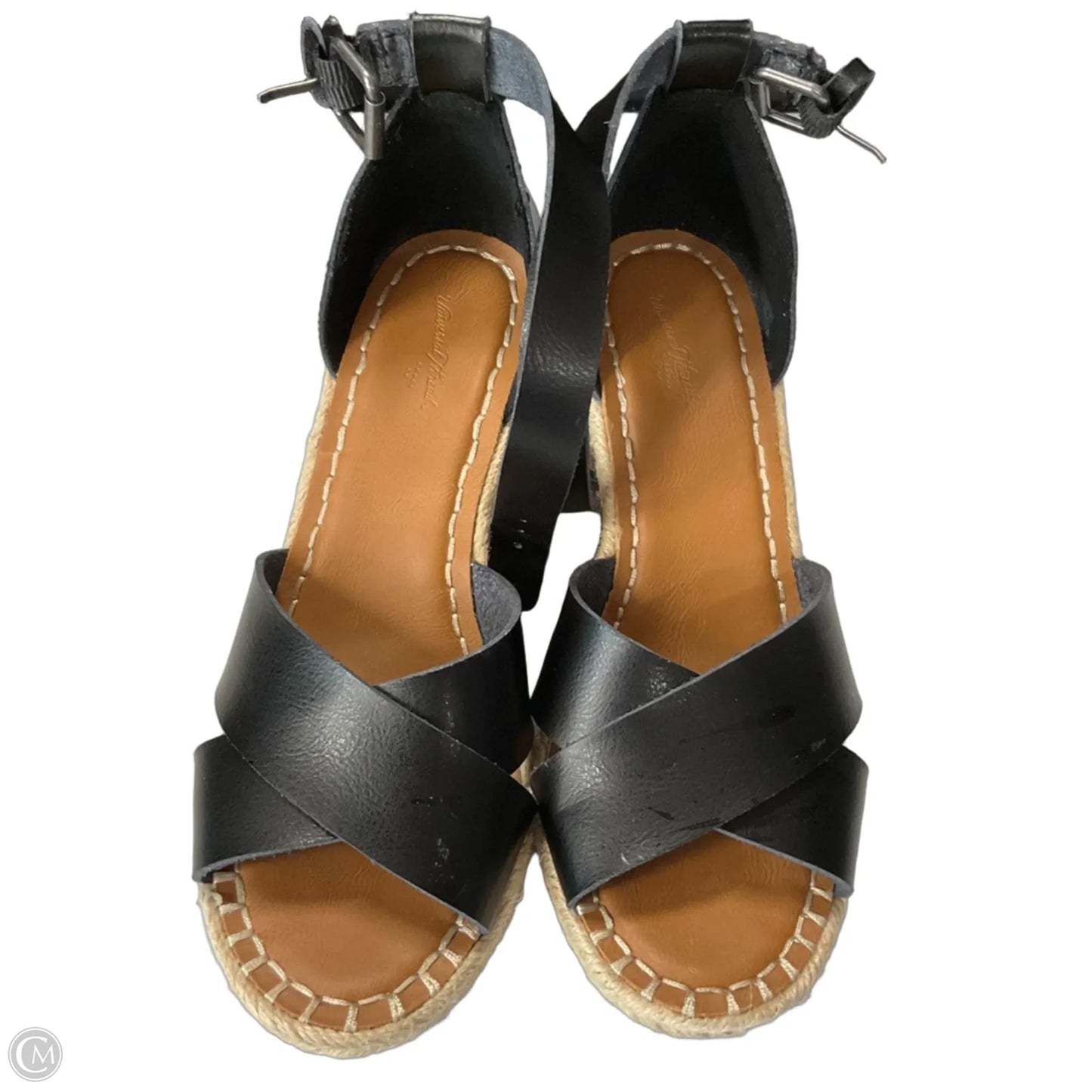 Sandals Heels Wedge By Universal Thread In Black, Size: 7.5