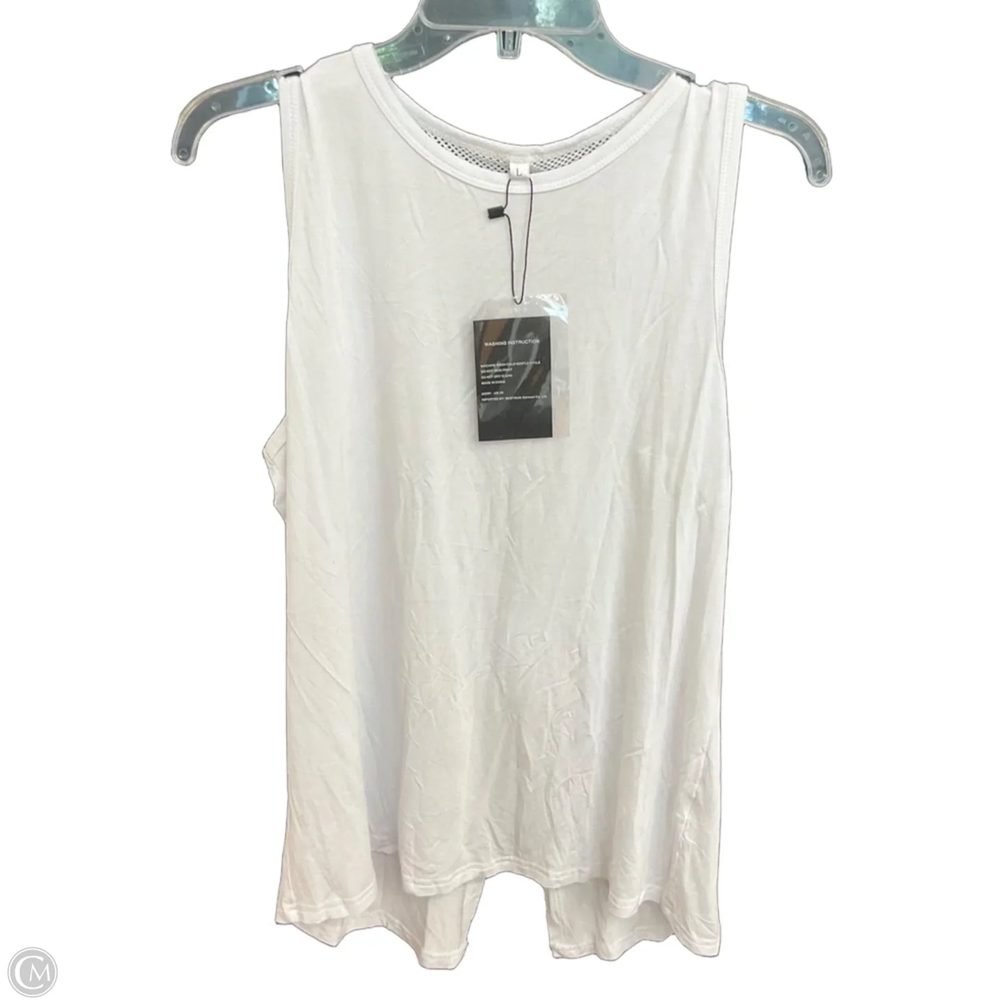 Athletic Tank Top By Clothes Mentor In White, Size: L