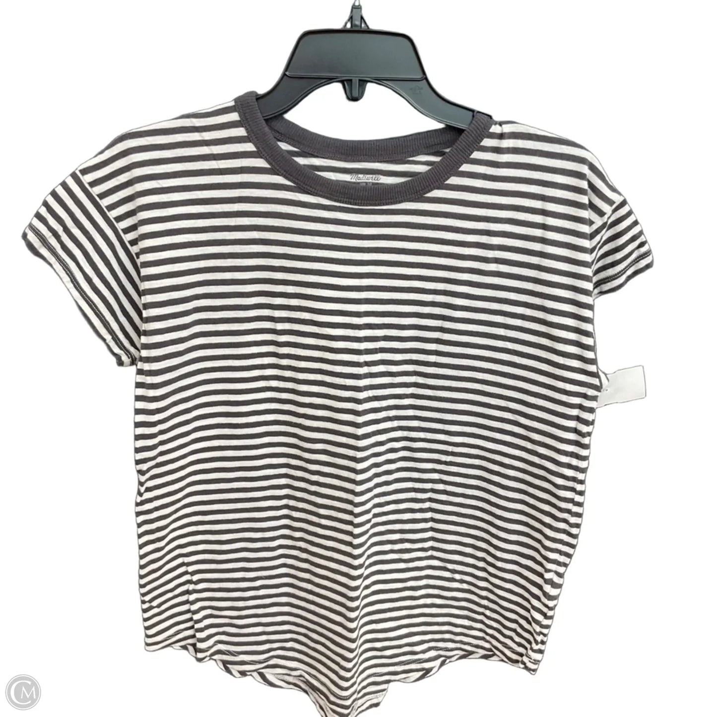 Top Short Sleeve Basic By Madewell In Striped Pattern, Size: M