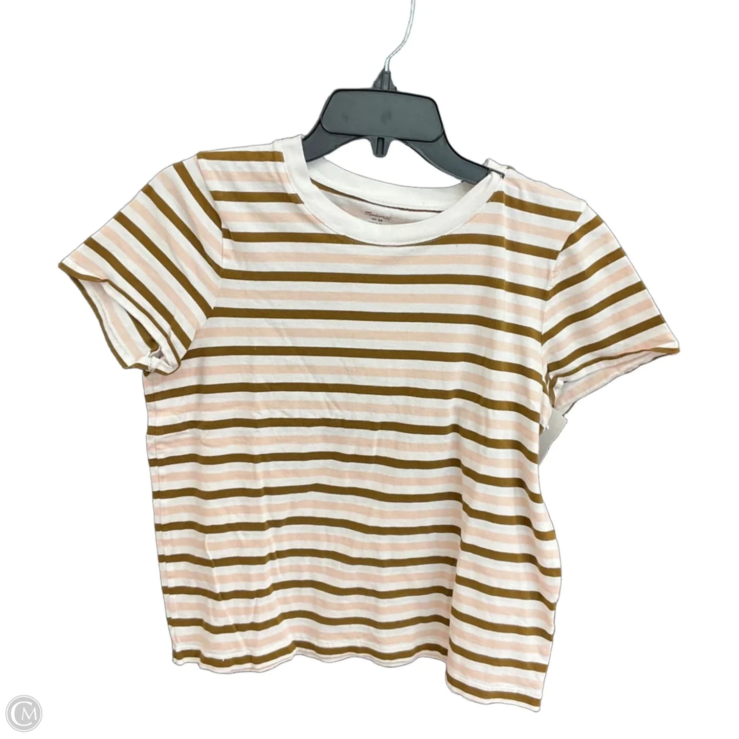 Top Short Sleeve Basic By Madewell In Striped Pattern, Size: M