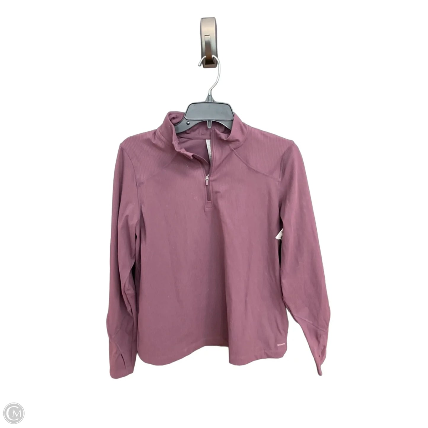 Athletic Top Long Sleeve Collar By Mondetta In Purple, Size: L