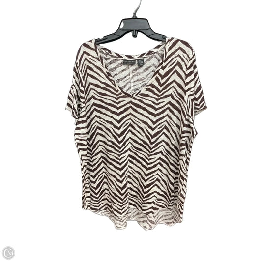 Top Short Sleeve By Tahari In Brown, Size: 2x