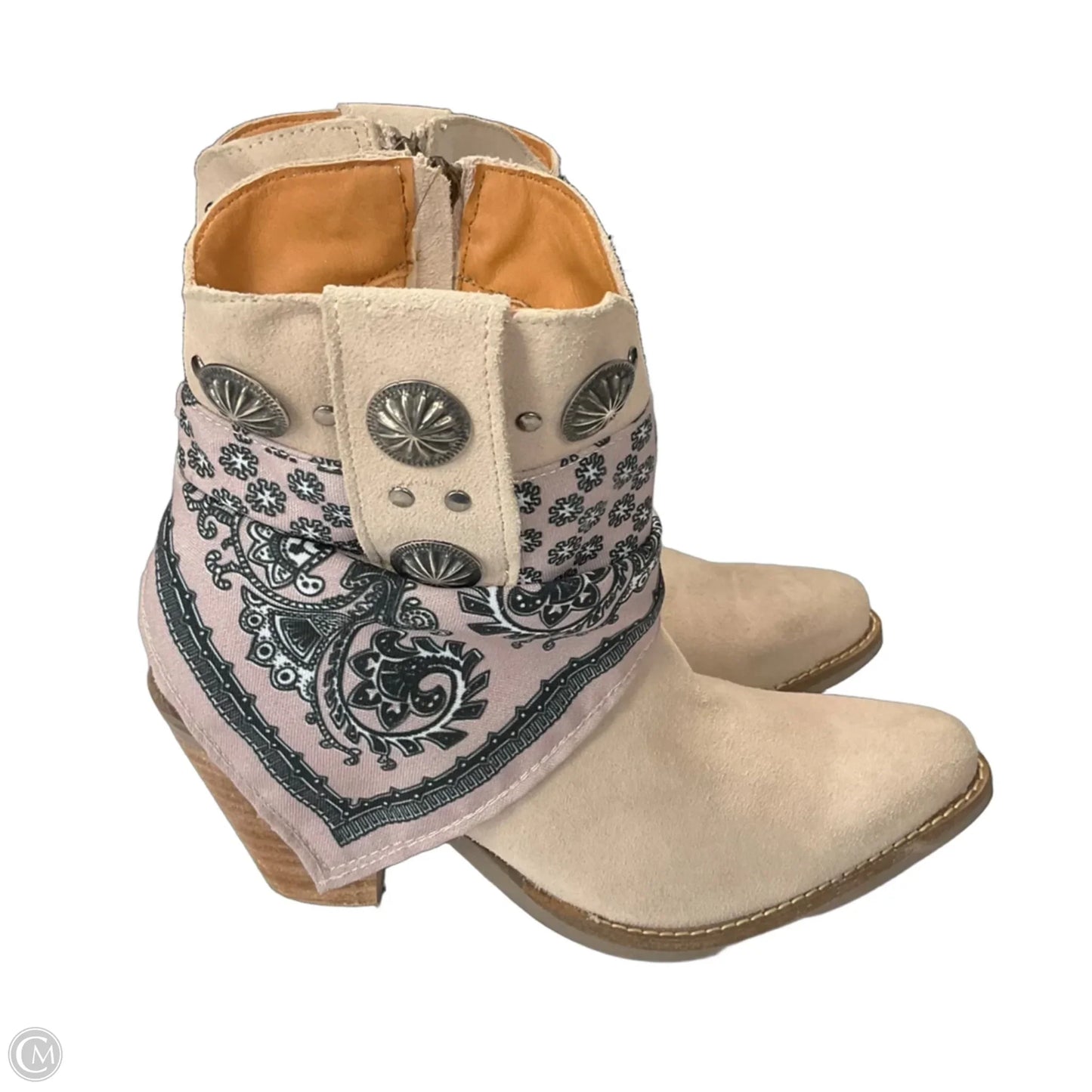 Boots Ankle Heels By Dingo In Tan, Size: 7.5