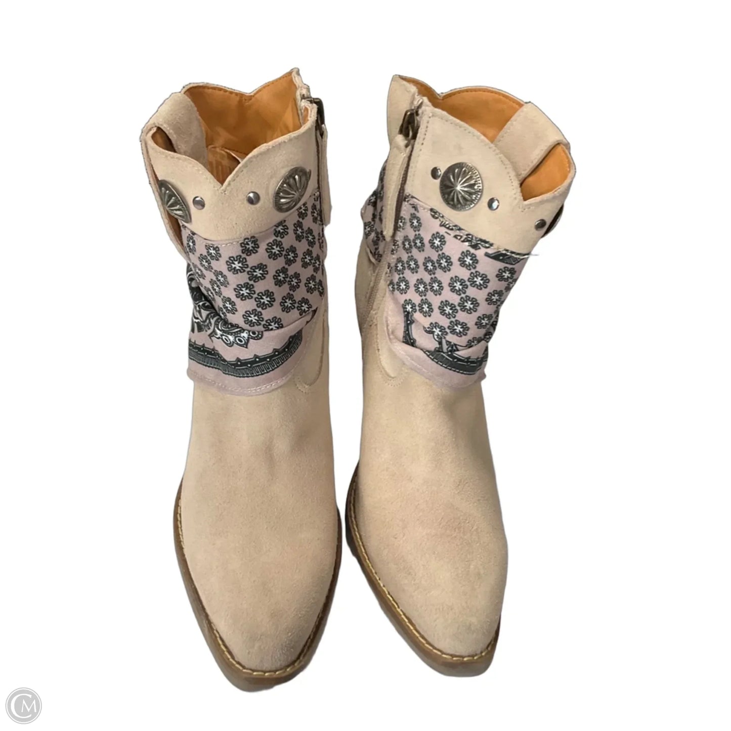 Boots Ankle Heels By Dingo In Tan, Size: 7.5