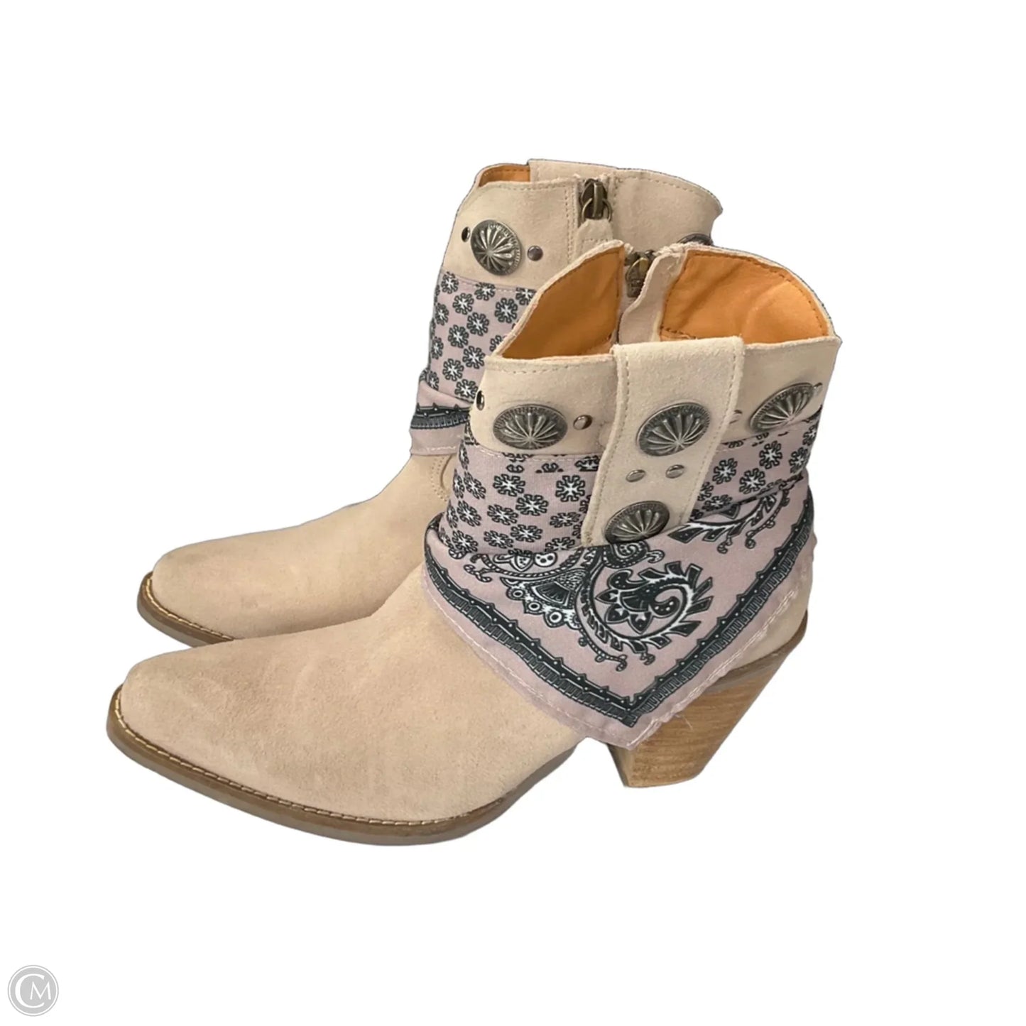Boots Ankle Heels By Dingo In Tan, Size: 7.5