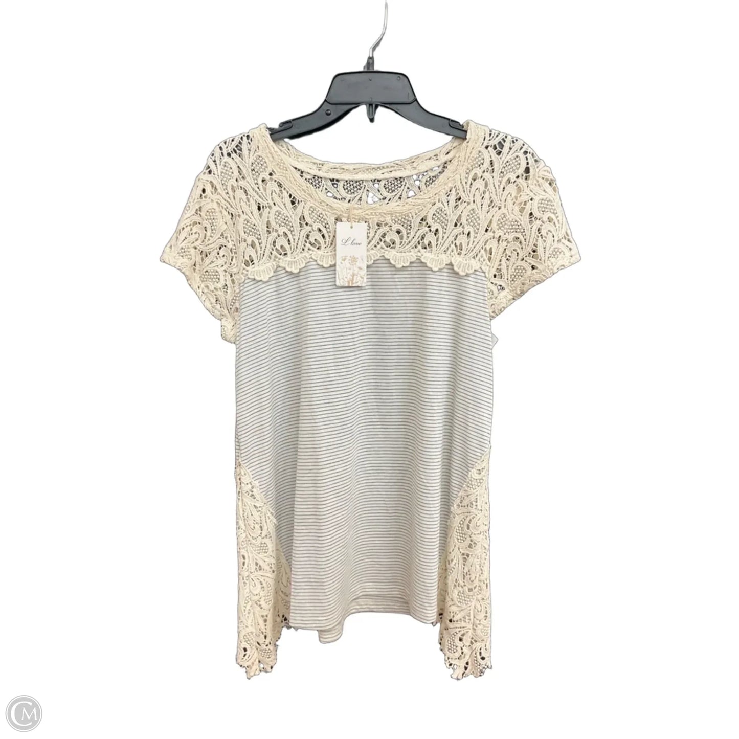 Top Short Sleeve By L Love In Grey, Size: S