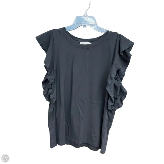 Top Short Sleeve By Loft In Black, Size: Xl
