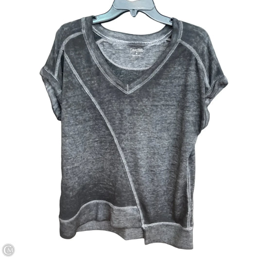 Athletic Top Short Sleeve By Calvin Klein In Grey, Size: M