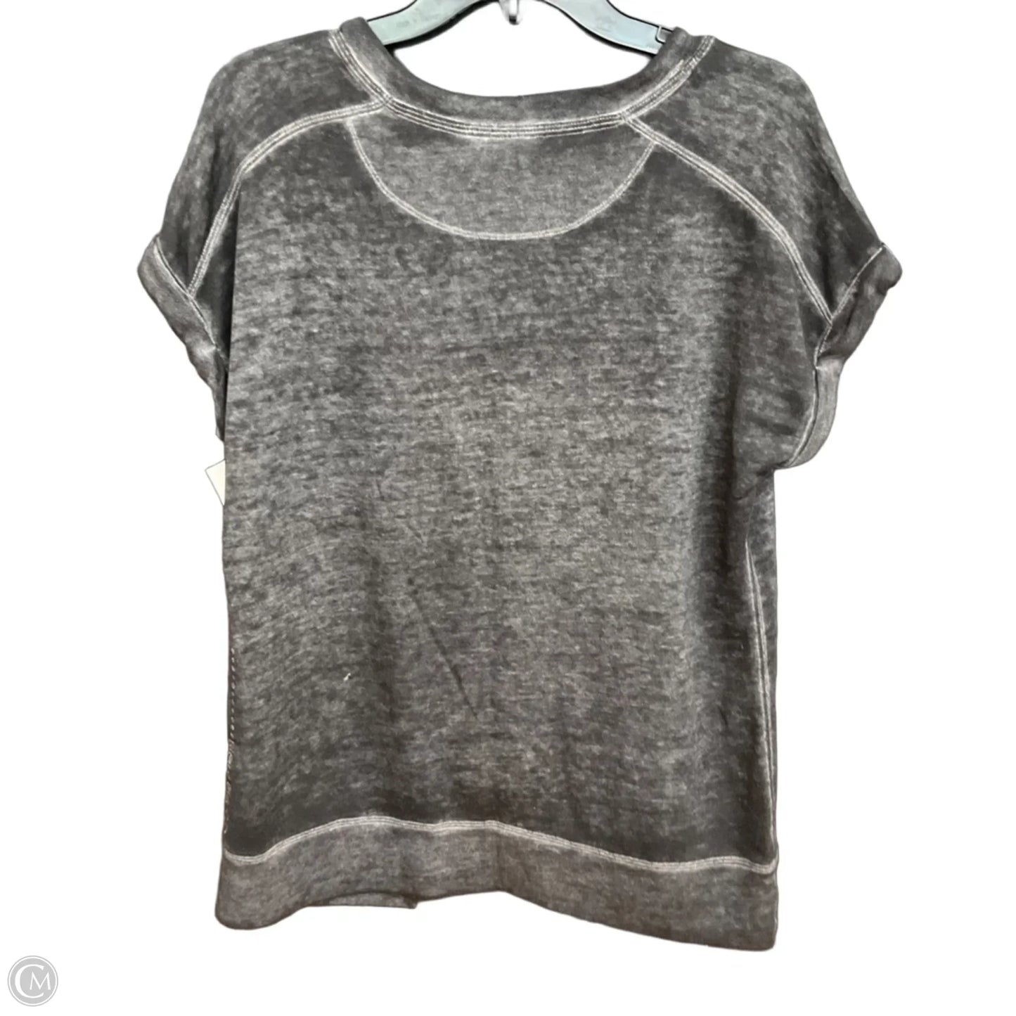 Athletic Top Short Sleeve By Calvin Klein In Grey, Size: M