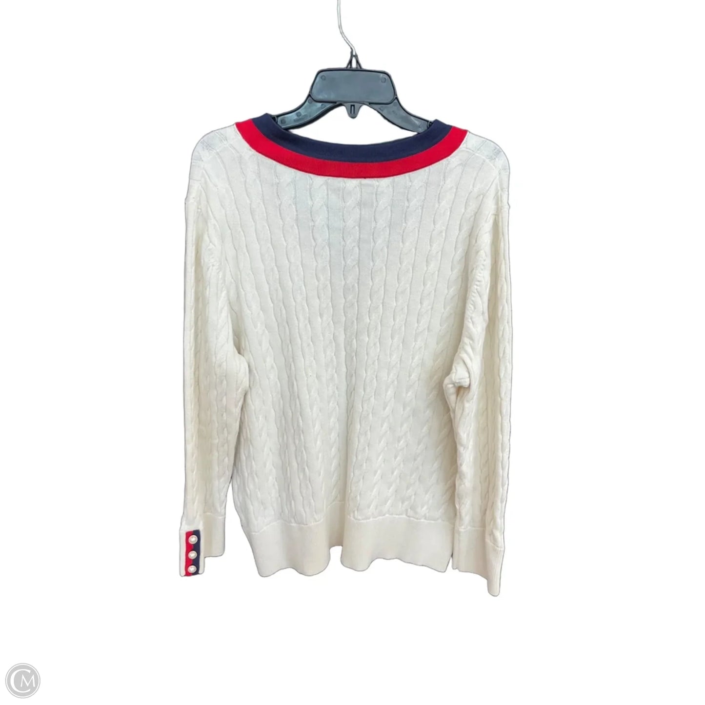 Sweater By Talbots In White, Size: 1x