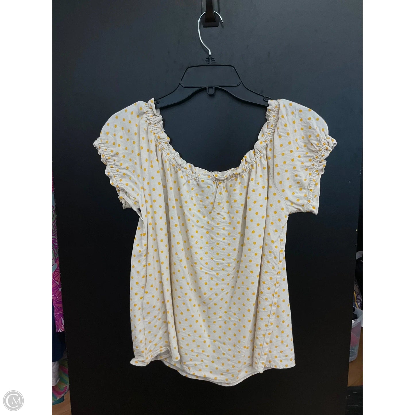 Top Short Sleeve By Vero Moda In Polkadot Pattern, Size: L