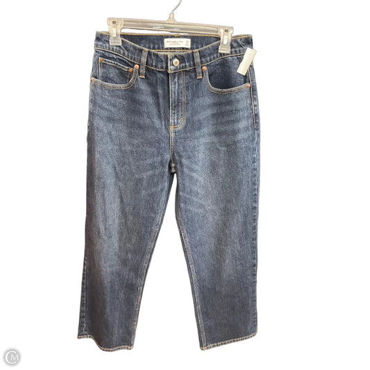 Jeans Cropped By Abercrombie And Fitch In Blue Denim, Size: 6