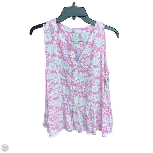 Top Sleeveless By Loft In Pink, Size: Mp
