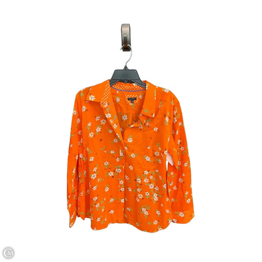 Blouse Long Sleeve By Talbots In Orange, Size: Xl