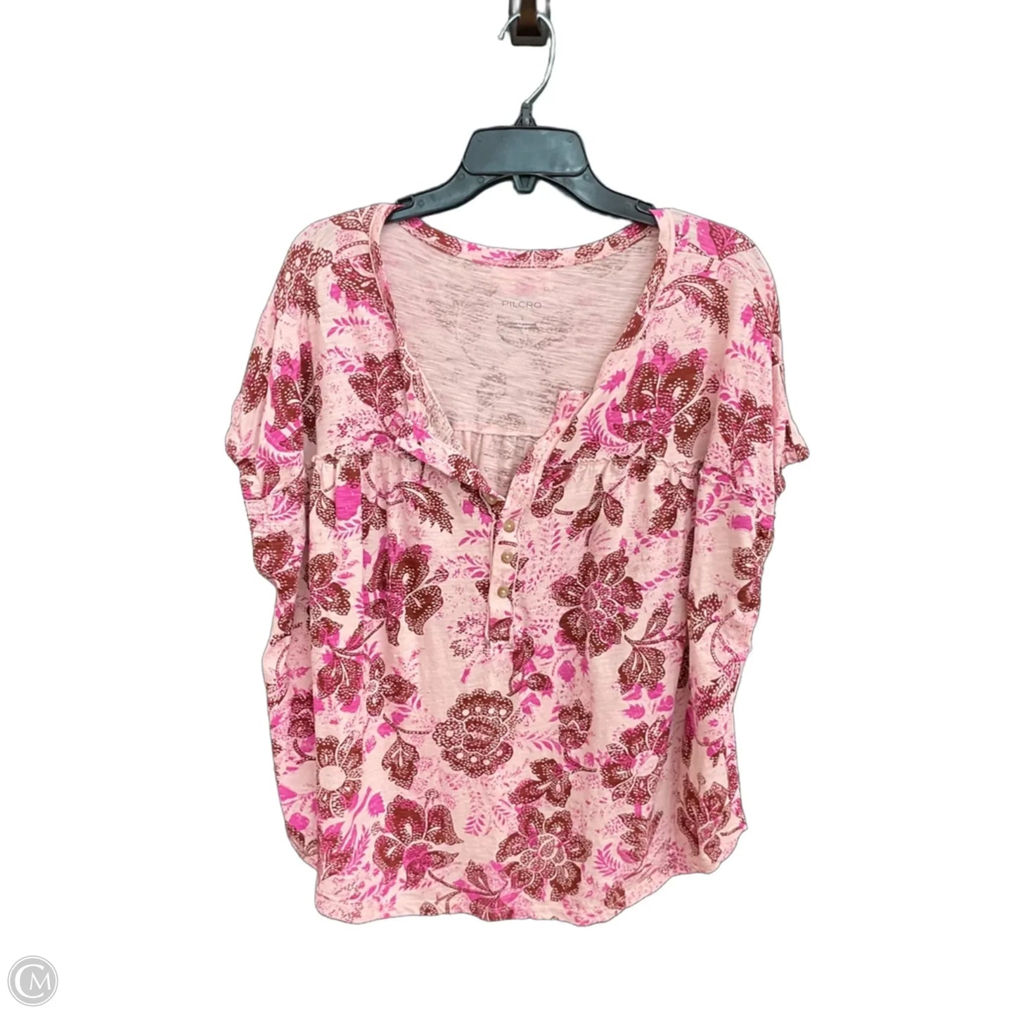Top Short Sleeve By Pilcro In Pink, Size: L