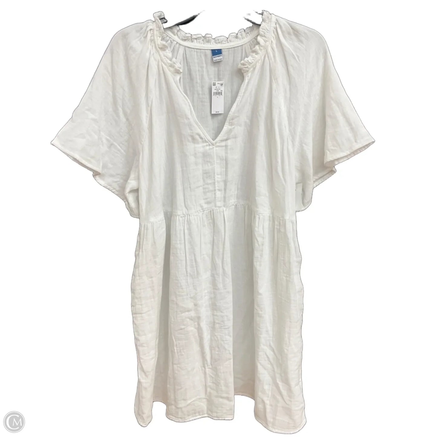 Dress Casual Midi By Old Navy In White, Size: L