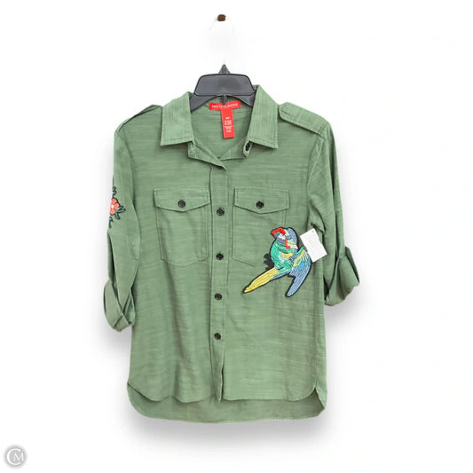 Blouse Long Sleeve By Saks Fifth Avenue In Green, Size: Sp