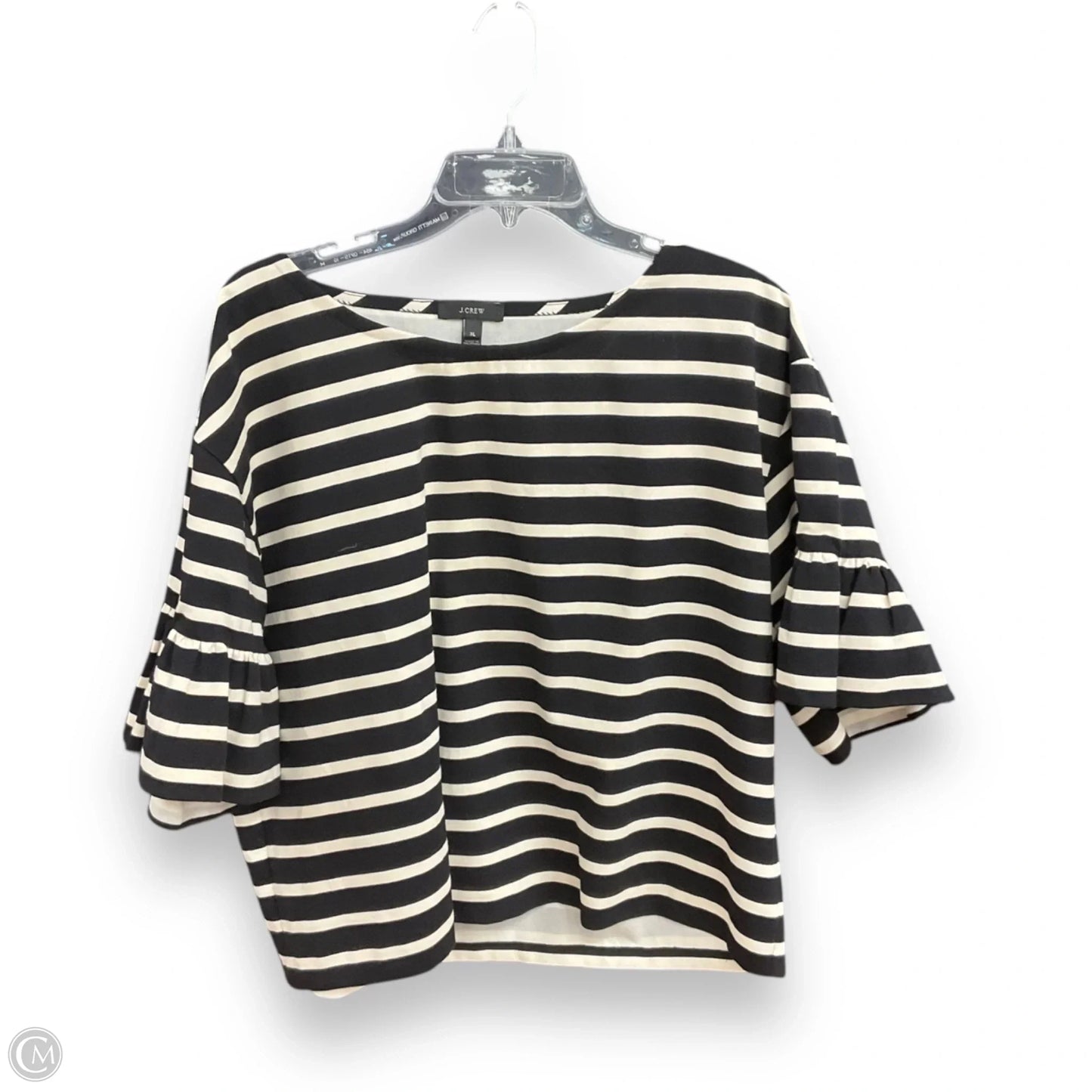 Top 3/4 Sleeve By J. Crew In Striped Pattern, Size: Xl