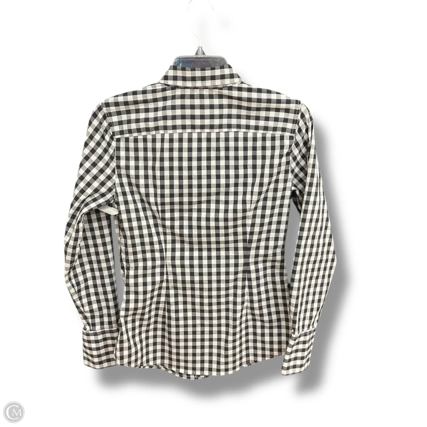 Blouse Long Sleeve By Banana Republic In Plaid Pattern, Size: Xs