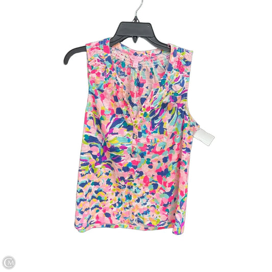 Top Sleeveless Designer By Lilly Pulitzer In Floral Print, Size: L