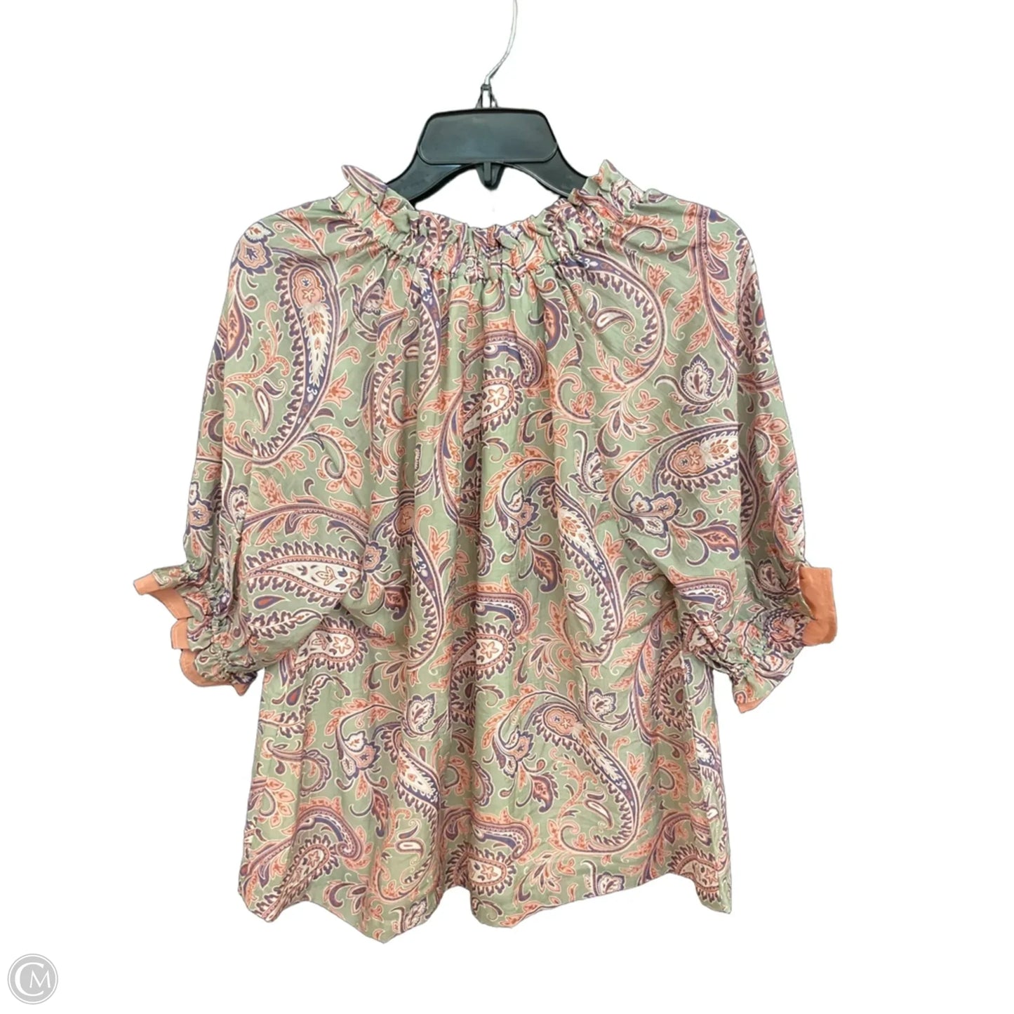 Top Short Sleeve By Umgee In Geometric Pattern, Size: L