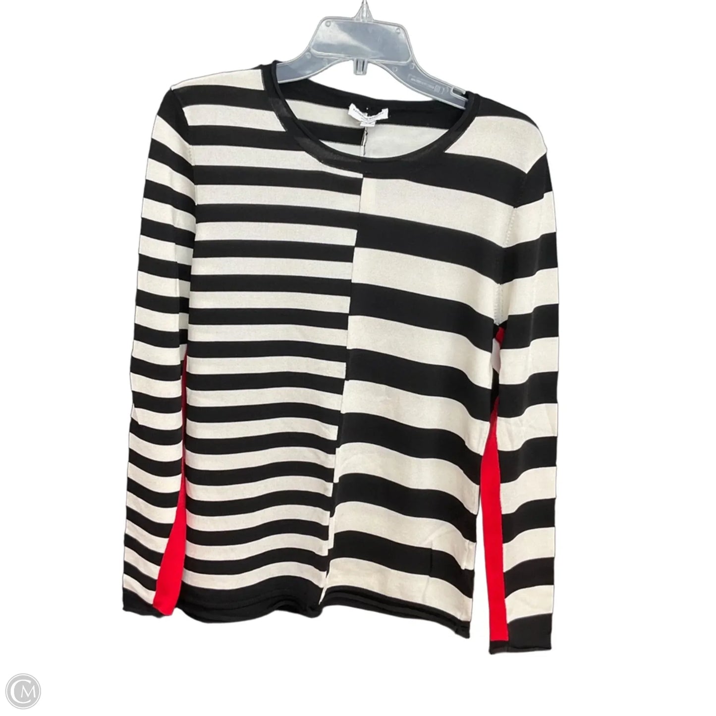 Top Long Sleeve By Katherine Barclay In Striped Pattern, Size: L