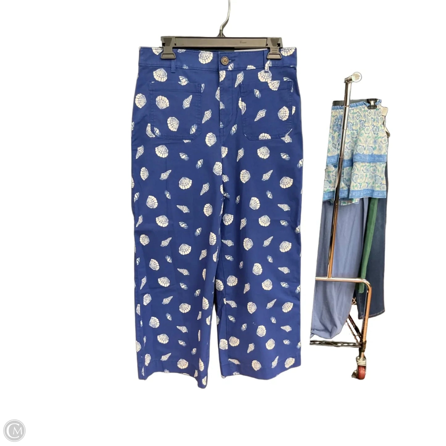 Pants Cropped By Loft In Blue & White, Size: 6