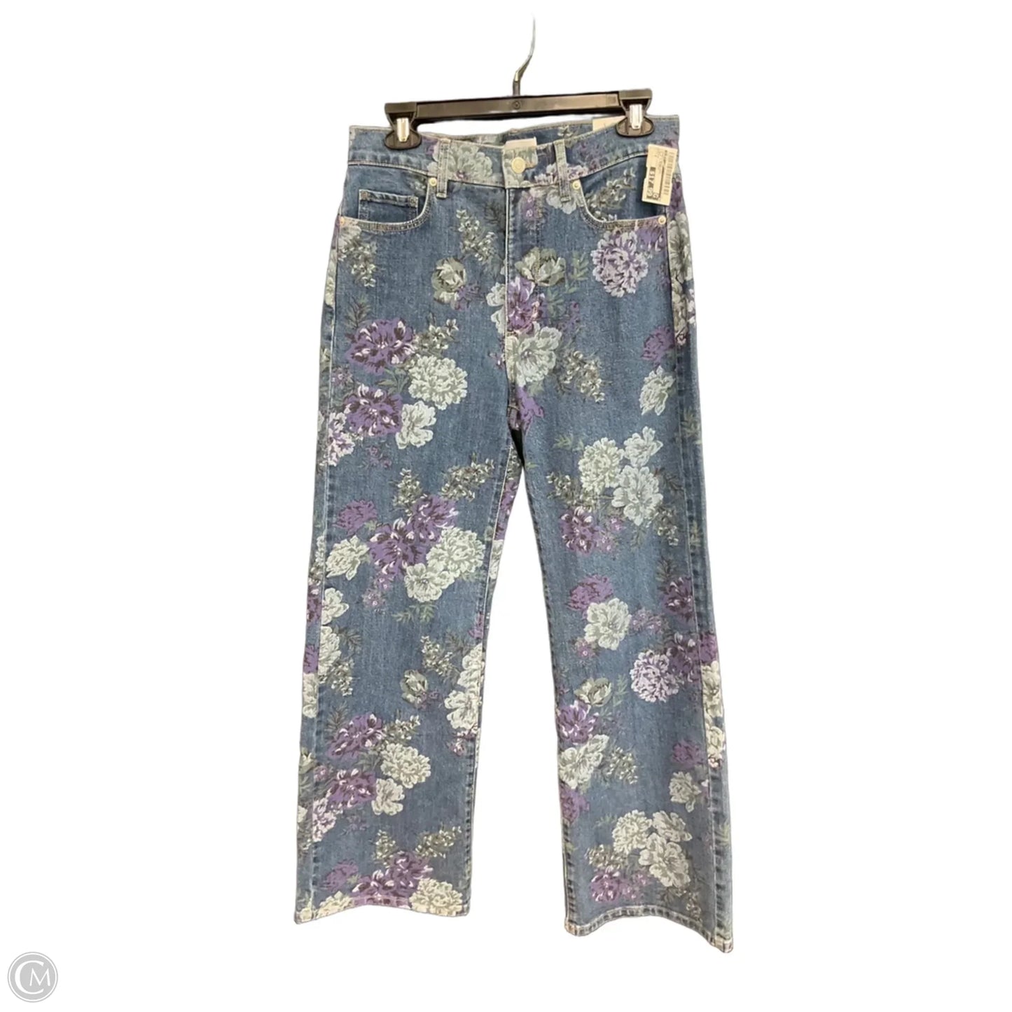 Jeans Wide Leg By Loft In Blue & Purple, Size: 4