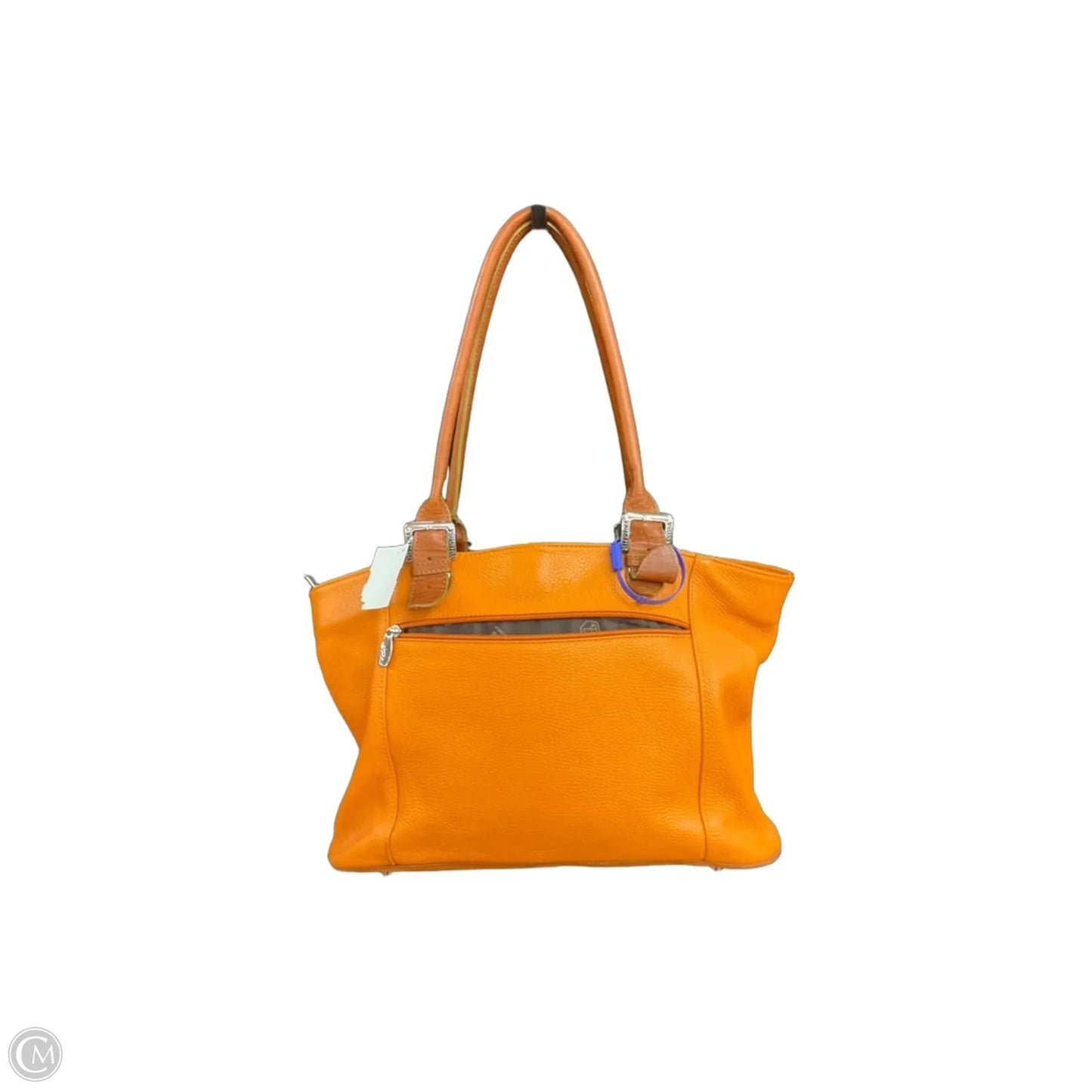 Handbag Leather By Valentina, Size: Large
