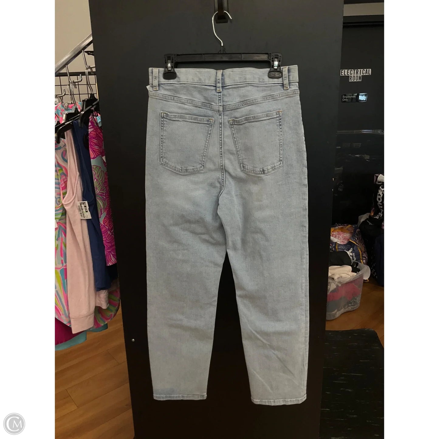 Jeans Straight By Spanx In Blue Denim, Size: 12