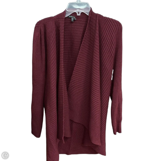 Sweater Cardigan By Eileen Fisher In Maroon, Size: Xl