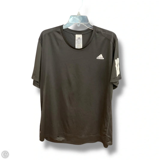 Athletic Top Short Sleeve By Adidas In Black, Size: 2x