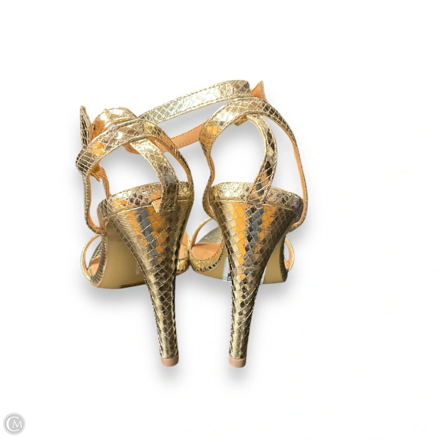 Sandals Heels Stiletto By French Connection In Gold, Size: 9