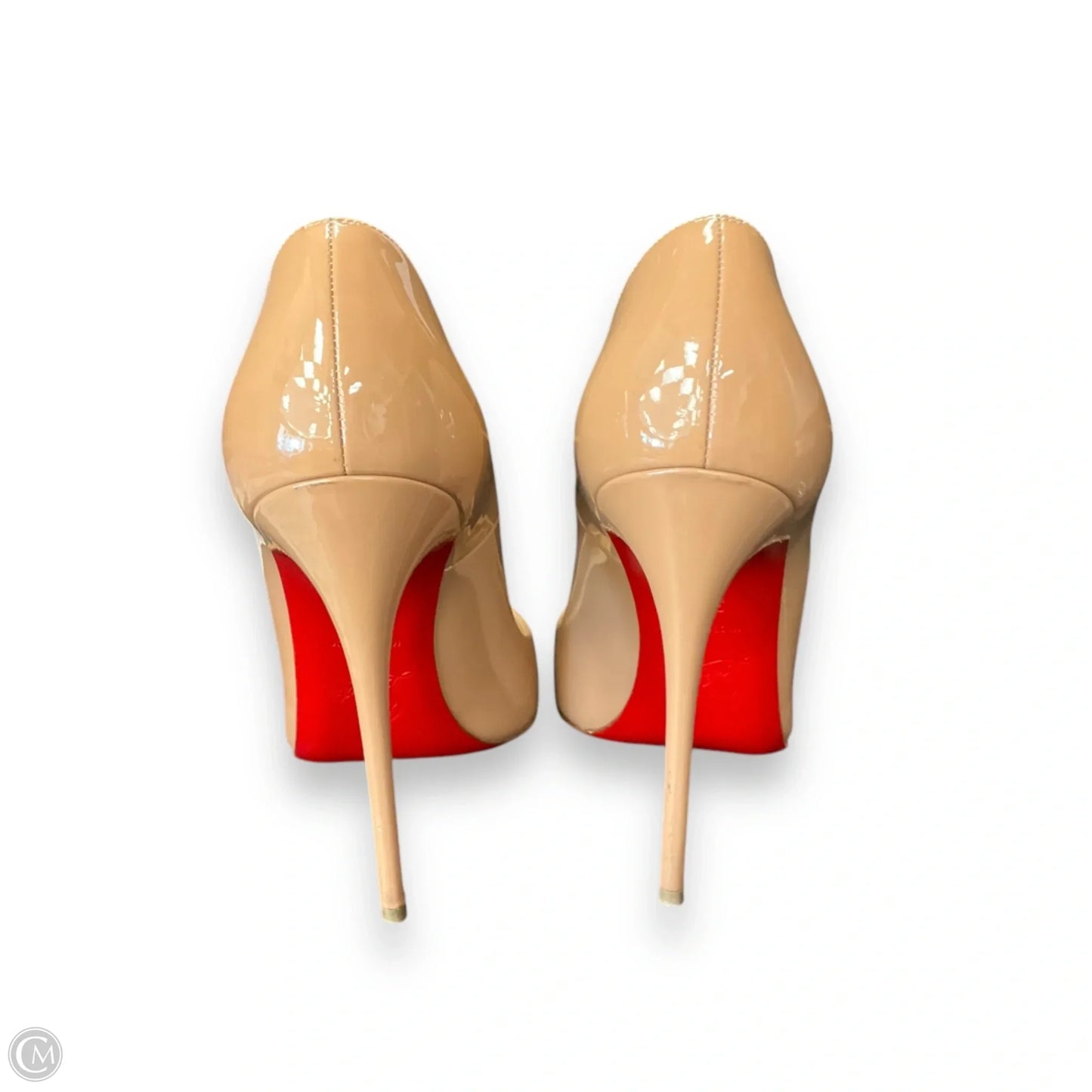 Shoes Luxury Designer By Christian Louboutin In Beige, Size: 6.5