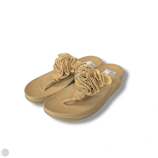 Sandals Heels Wedge By Fitflop In Beige, Size: 8