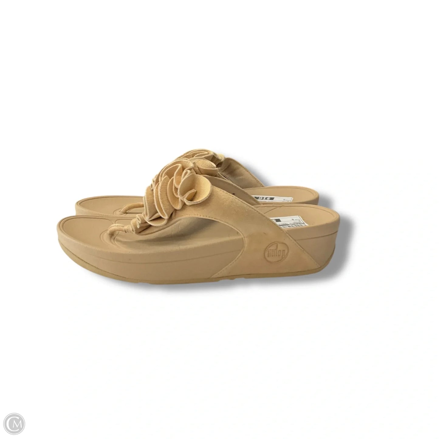Sandals Heels Wedge By Fitflop In Beige, Size: 8