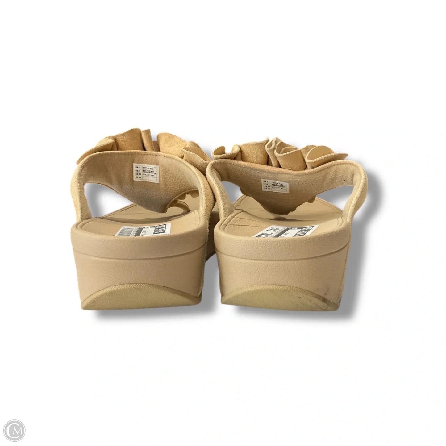 Sandals Heels Wedge By Fitflop In Beige, Size: 8