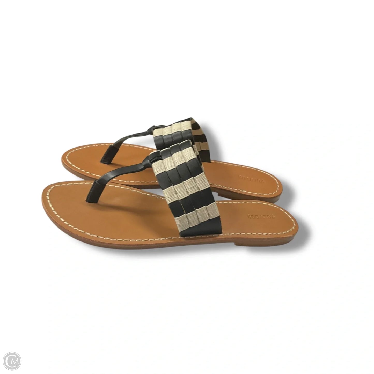 Sandals Flats By Soludos In Black & White, Size: 8.5