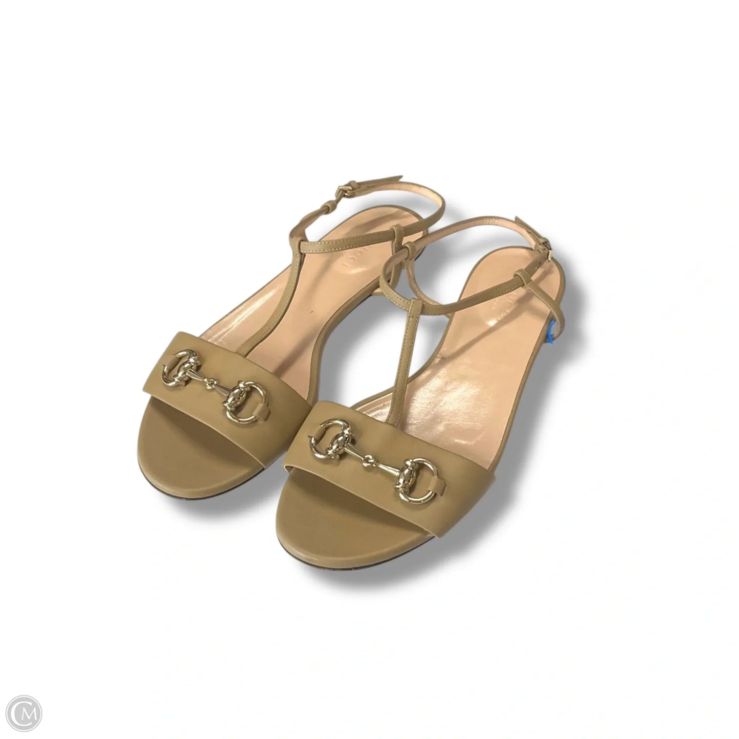 Sandals Luxury Designer By Gucci In Taupe, Size: 7.5
