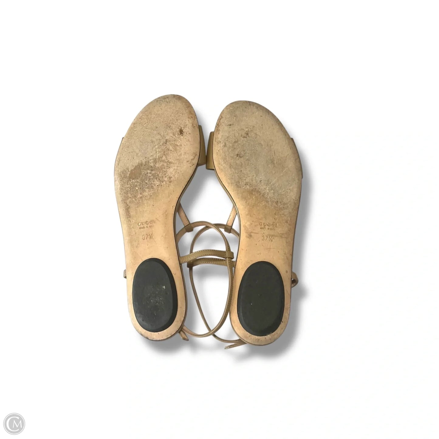 Sandals Luxury Designer By Gucci In Taupe, Size: 7.5