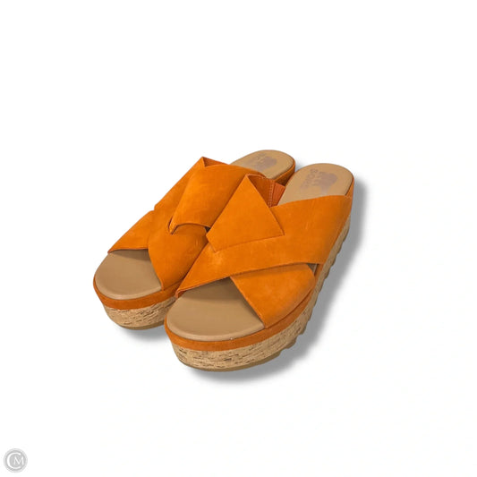 Sandals Heels Platform By Sorel In Orange, Size: 8