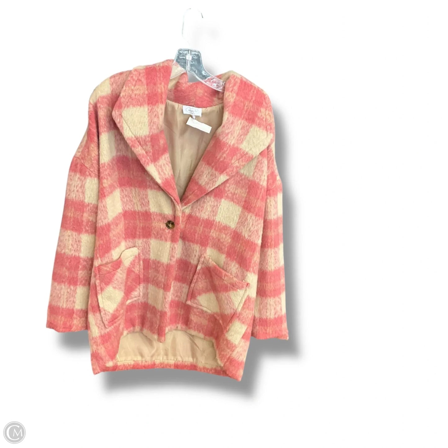 Coat Wool By Mudpie In Plaid Pattern, Size: S