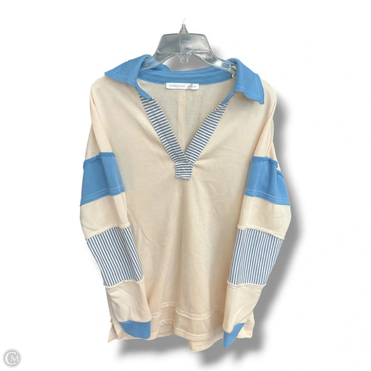 Top Long Sleeve By Altard State In Blue & Cream, Size: M