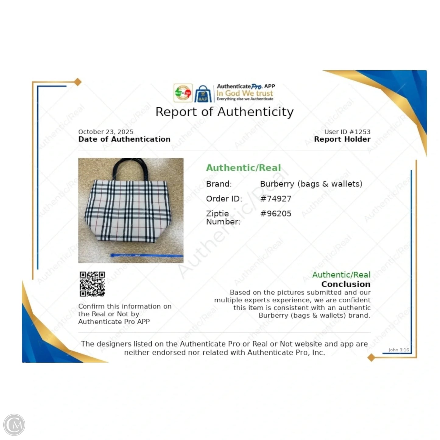 Tote Luxury Designer By Burberry, Size: Small