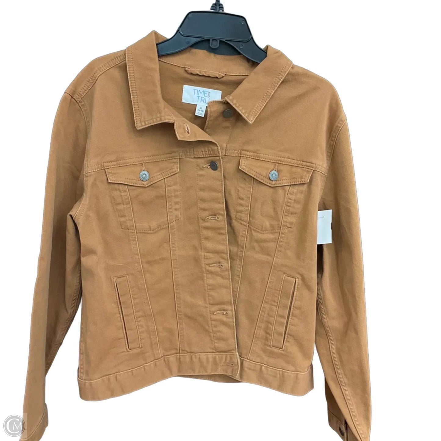 Jacket Denim By Time And Tru In Brown, Size: Xl