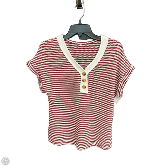 Top Short Sleeve By Clothes Mentor In Red & White, Size: S